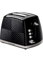 Russel Hobbs Toaster Black 2 Slice Textured Design Extra Wide Slots