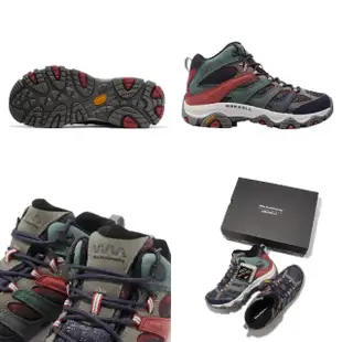 【MERRELL】戶外鞋 Moab 3 Smooth Mid GTX X WM 聯名 男鞋 藍 防水 Vibram(ML006149)