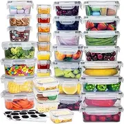 Anshine 34 Pack Airtight Food Storage Containers Set, BPA free Meal Prep Containers & Lunch Boxes, Freezer Containers, Fridge & Kitchen Organizer with Snap Lock Leak-proof Lids