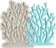 MINFEIDMS Coral Seaweed Silicone Molds Coral Fondant Mold For Cake Decorating Cupcake Topper Candy Chocolate Gum Paste Polymer Clay