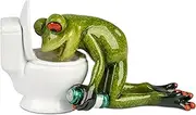 [formano] Frog Houses Funny Frog in Front of Toilet
