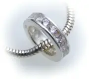 Pendant Real Silver 925 Zirconia For Threading 10 Mm Bail Ring