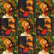 Homer and Bart X9 by Visual Fiber BLOTTER ART perforated paper tabs