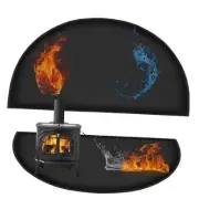 5.5mm Fireproof Fireplace Mat, 42 x 24 inch Thickened 42x24x0.2in Semicircular
