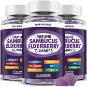 Elderberry Gummies Immune Support Daily Support for Kids and Adults* with Sam...