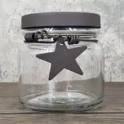 Adorable Empty 10 oz Candle/Craft Jars with Black Star Non-sealing Lid