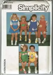 Simplicity Sewing Pattern 8510 Overalls Appliques Child Size 4-6