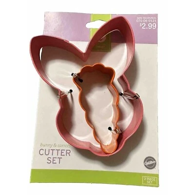 Wilton Cookie Cutter Set Bunny And Carrot NWT Metal