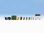 Waste Container & Dustbins - OO/HO figures set Noch 14825