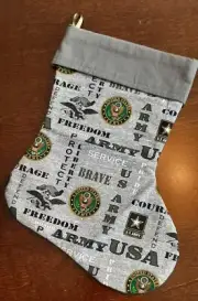 Personalized Army Military Veteran Freedom Christmas Stocking 1016L