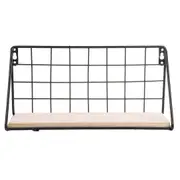 Fashion Wooden Iron Storage Holders Home Storage Shelf Wall Hanging Storage Box