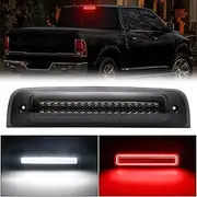 R&F Auto LED Strobe Third Brake Light Compatible With Ram 1500 2500 3500 4500 5500, 2010-2018, F1 Style Red Flash Smoked High Mounted Stop Lights with Seal Foam Gaskets Roof Cargo Lamp Pickup Truck