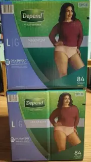 Depend Fit-Flex Women’s Maximum Underwear 84 Count (Set of 2) - New