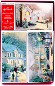 Thomas Kinkade Boxed Christmas Cards Assortment, Snowy Houses (40 Cards with Env