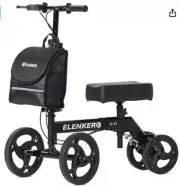 ELENKER Steerable Knee Walker Deluxe Medical Scooter YF9002D Black