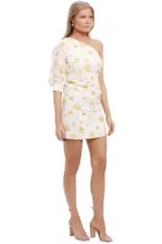 Pasduchas White "Fiesta Asymmetry Midi" One Shoulder Dress BNWT RRP$300