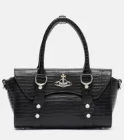 [Vivienne Westwood] Vivienne Westwood Bettina Mini croc-effect leather tote bag One Size black
