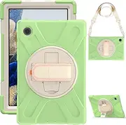 Case for Samsung Galaxy Tab A8 2021 10.5 Inch (SM-X200/SM-X205) Shockproof Rugged Case Tough Protective Cover, with Shoulder Strap Kickstand,Mint Green