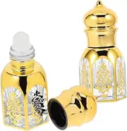 Garneck 2pcs Refillable Vintage Glass Roller Bottles for Essential Oils Portable Perfume Containers with Convenient Roller Ball Design for Travel and Daily Use