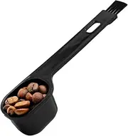 [mercenary] Espresso Machine Brush - 2 in 1 Coffee Cleaning Brush with Spoon,Reusable Portable Espresso Grinder Brush with Spoon for Grinder Kitchen Home