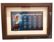 CARLTON BLUES FOOTBALL CLUB HISTORIC PREMIERSHIP HISTORY PRINT BOX FRAMED - AFL