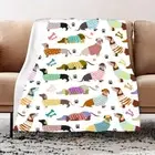 Throw Blanket Animal Dog Sofa Covers Woven Modern Multicolor Machine Washable