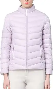 [JEShifangjiusu] Women's Waterproof Windbreaker Parka Jacket Lightweight Zip Quilted Sports Coat, purple, 4XL