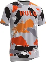 [HULG] MTB Jersey, Men's Short Cycling Jersey, MTB T-Shirt, Breathable Material, Quick-Drying, Antibacterial, Suitable for Many Outdoor Sports