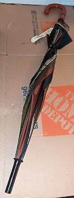 Vintage ARAMIS Clever Weather Wood Handle Umbrella Walking Cane 1980