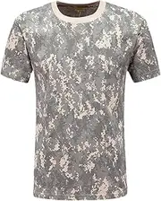 [HanzhuoLG] Men Tactical Tshirt Military Camouflage Cargo Outdoor Tshirt Army Offroad Man Top Baggy Short Sleeve Shirts for Men's ACU S