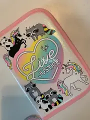 Justice Art Supply Kit Unicorn Panda Raccoon Erasers Pens Sticker Sheet Gift NWT