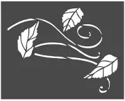 8"x10" Clear Plastic Stencil - Leaf Swirl (RO579)