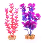 Kazoo Plastic Plant Medium Leaf Pink & Purple- Small