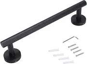 Stainless Steel Black Brushed Towel Bar Rack Holder 30cm Proof Durable Wall Mounted Bathroom Storage Organizer for Home Bathroom 304 Stainless Steel 11.8in