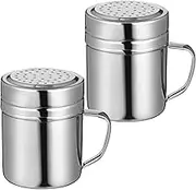 Stainless Steel Dredge Shaker Metal Seasoning Shaker Peper Dredge Shaker Seasoning Flavoring Condiment Shaker for Salt Sugar