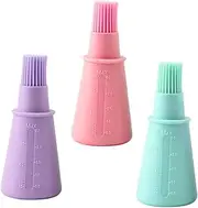 ANDRESLAD 3Pcs Silicone Oil Bottle Basting Brush Food Grade Kitchen Tools for BBQ Baking Cooking Temperature Resistant Easy to Brush for Marinating Steaks Pastries