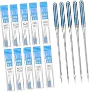 PERSELOSO 10Sets Professional Sewing Machine Needles Flat Needles for Home Sewing Machines Durable Wear Needles for Jeans and More