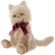 [Charlie Bears] 2024 Kingswood Teddy Bear Beige Plush Cat with Bow, 36cm, Soft Toy for Ages 3+