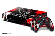 Xbox One X Console Skin with 2 Controller Decals INFECTD zombie apocalypse zone