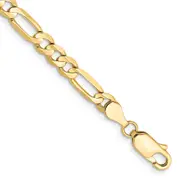 8 Inch 10K 4.5mm Concave Open Figaro Chain
