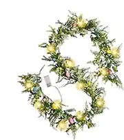 Easter Egg Wreath - Decorative Easter Wreaths for Front Door,Fake Flower Garland with, Home Decoration Accessories Backdrop for Indoor Outdoor