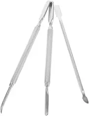 MERRYHAPY 3pcs Professional Manicure Tools Set Stainless Steel Cuticle Pusher Nail Polish Remover for Hands Feet
