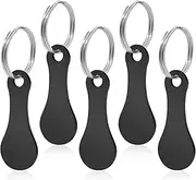 Alethron Shopping Trolley Remover, Pack of 5 Removable Shopping Trolley Tokens, Stainless Steel Shopping Token, Key Ring, Round, Personalised Shopping Trolley Remover for Shopping Trolley, Open,