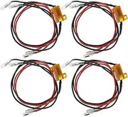 SING F LTD 4X 25W 8 Motorcycle LED Load Resistors Turn Signal Indicator Flash Fix Error Flash Resistance Decoders with Terminal Wires