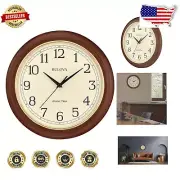 Warm Brown Cherry Atomic Wall Clock - 12.4" with Sophisticated Design