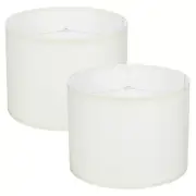 2Set Drum Lamp Shades for Table Lamps, 13"x13"x10" Linen Lampshade, Beige