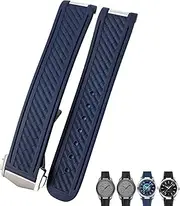 [RAYESS] 20mm Rubber Silicone Watch Strap Fit For Omega Seamaster 300 AT150 Aqua Terra Ultra Light 8900 Steel Buckle Watchband Bracelets