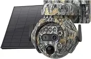 12X Zoom 4K 8MP Solar 4G Camera Dual Lens 360° View Camouflage Color Outdoor Hunting Camera 7800mAh Battery(8MP 12X 4G 32GB Card)