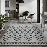Serenate Star Tribal Shaggy Grey Rug