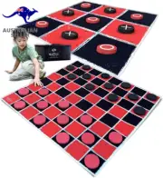 Games - 2-In-1 Vintage Giant Checkers & Tic Tac Toe Game with Mat (4Ft X 4Ft) -